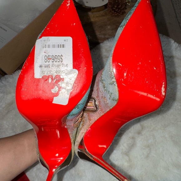 Christian Louboutin Gold and Pink Heeled Boots - Picture 8 of 8